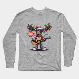 Merry Christmoose Moose Christmas 2024 Long Sleeve T-Shirt